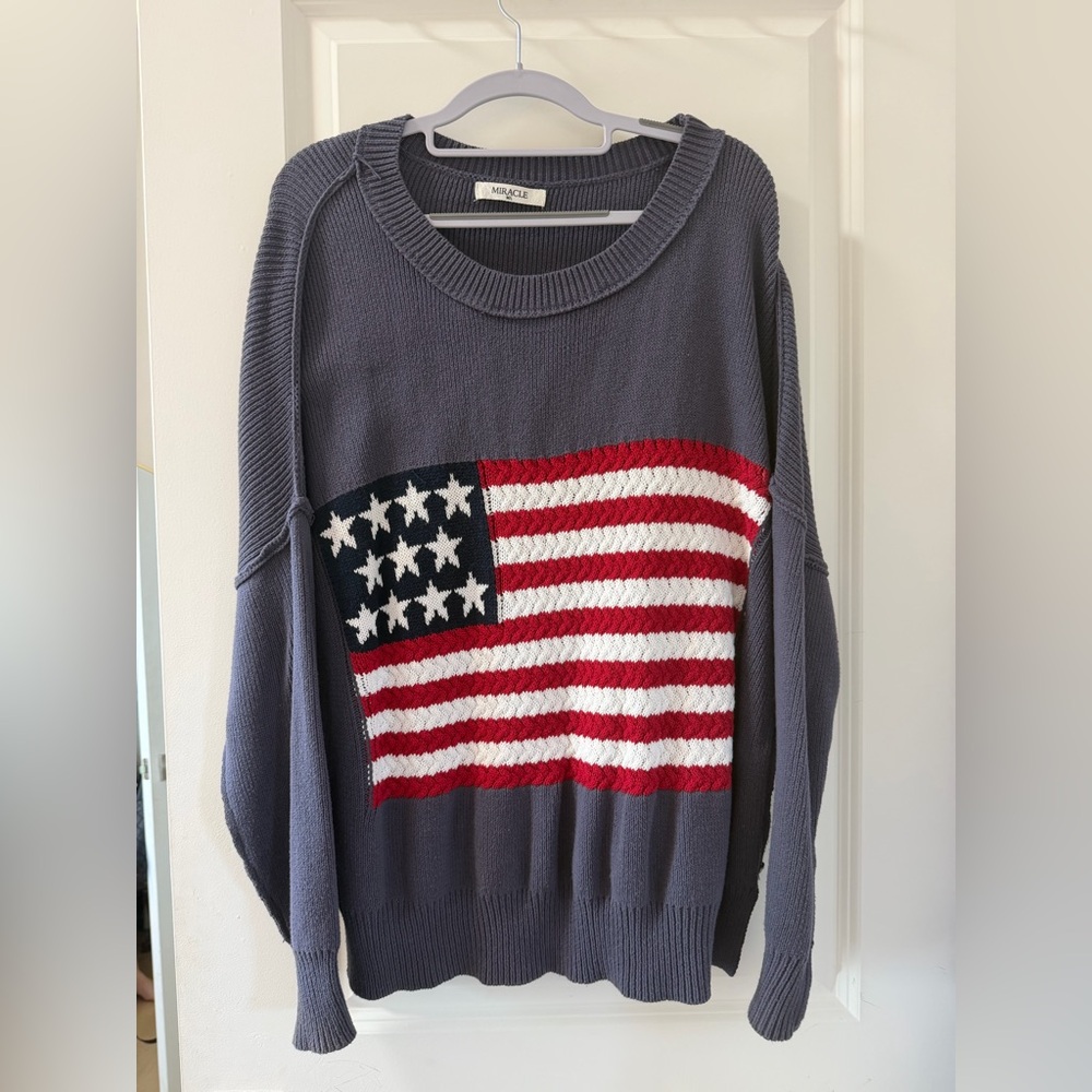 Vintage American Flag Sweater